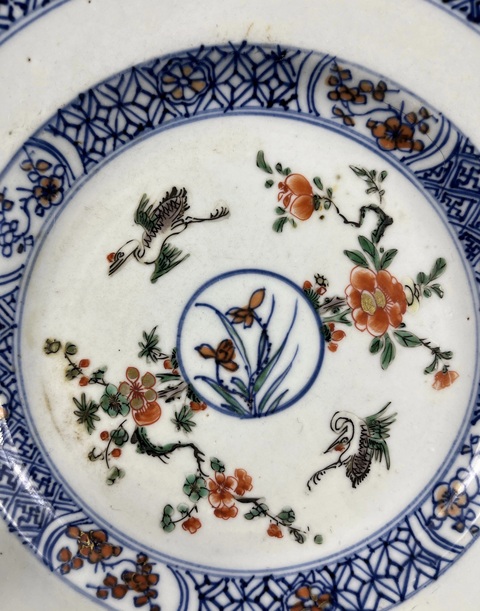 古玩陶瓷青花五彩花鳥(niǎo)紋盤(pán)真品鑒賞圖