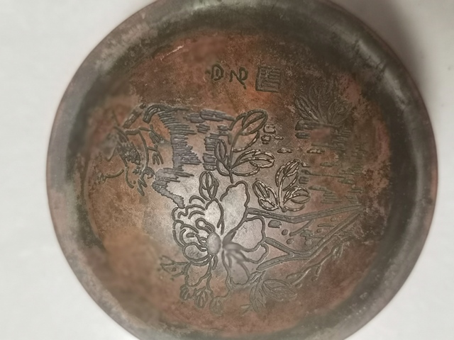 古玩雜項銅墨盒真品鑒賞圖