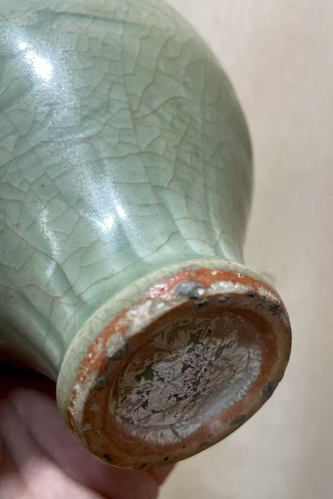 古玩陶瓷元代龍泉窯刻花侈口罐真品鑒賞圖