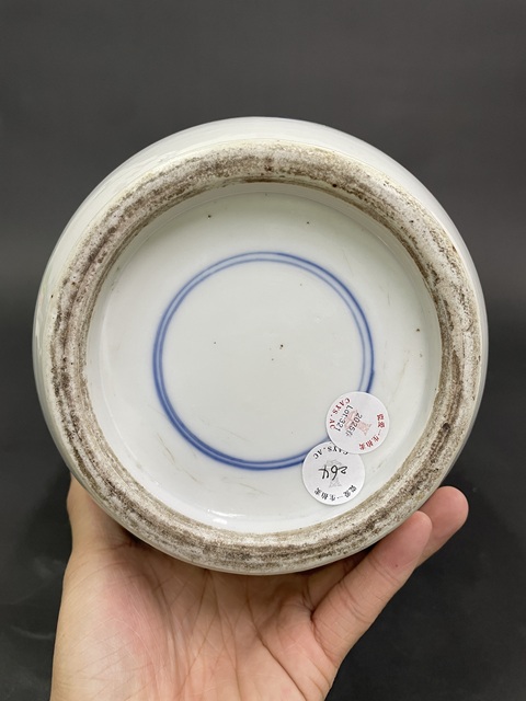 古玩陶瓷青花釉里紅詩文無雙普人物棒槌瓶真品鑒賞圖