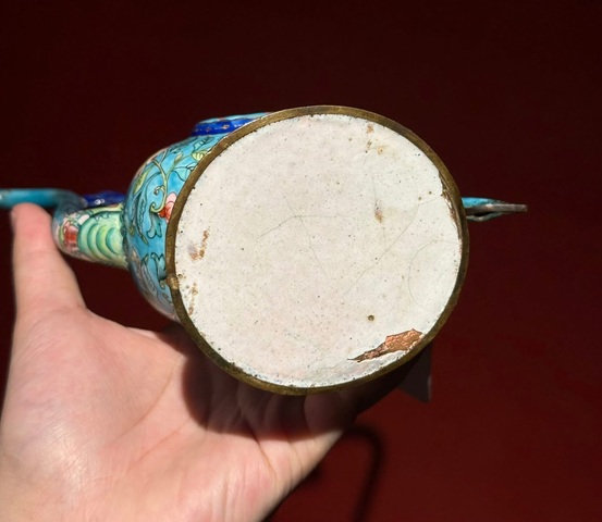 古玩陶瓷銅胎畫琺瑯五福捧壽紋執壺真品鑒賞圖