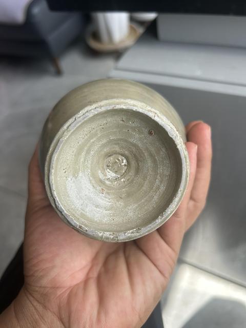 古玩陶瓷五代耀州窯青瓷花口尊真品鑒賞圖