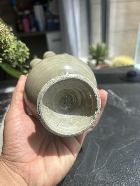 古玩陶瓷五代耀州窯青瓷花口尊真品鑒賞圖