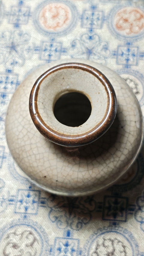 古玩陶瓷哥釉石榴尊真品鑒賞圖