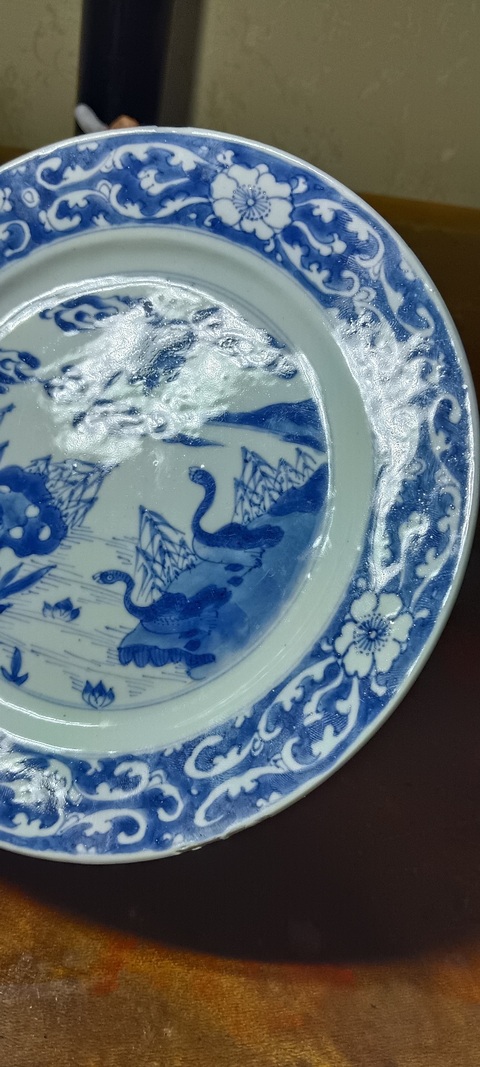 古玩陶瓷康熙青花盤真品鑒賞圖