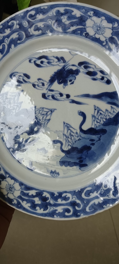 古玩陶瓷康熙青花盤真品鑒賞圖