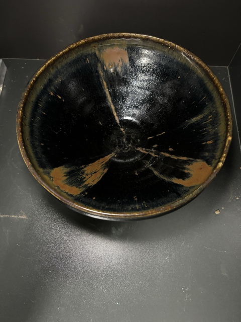 古玩陶瓷元·鐵銹紅狗舔碗拍賣,當前價格4500元