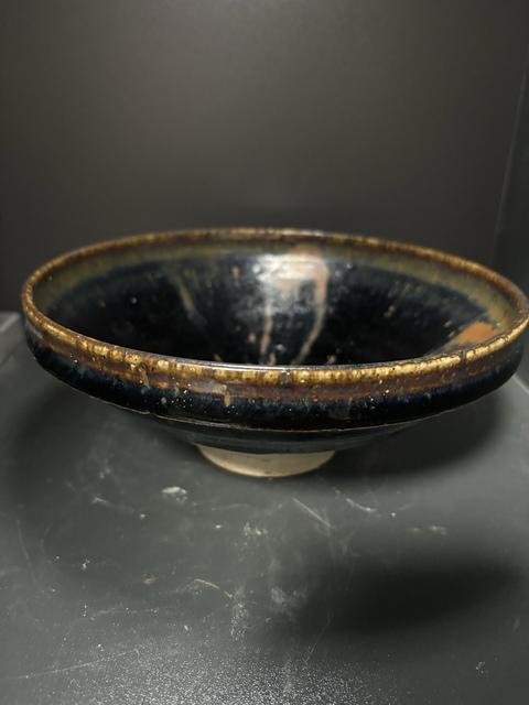 古玩陶瓷元·鐵銹紅狗舔碗拍賣,當前價格4500元