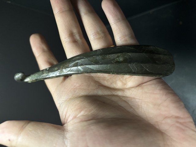 古玩銅器戰國·烙銀龍紋鉤真品鑒賞圖