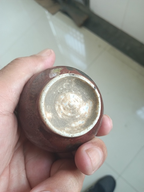 古玩陶瓷褐釉水盂真品鑒賞圖