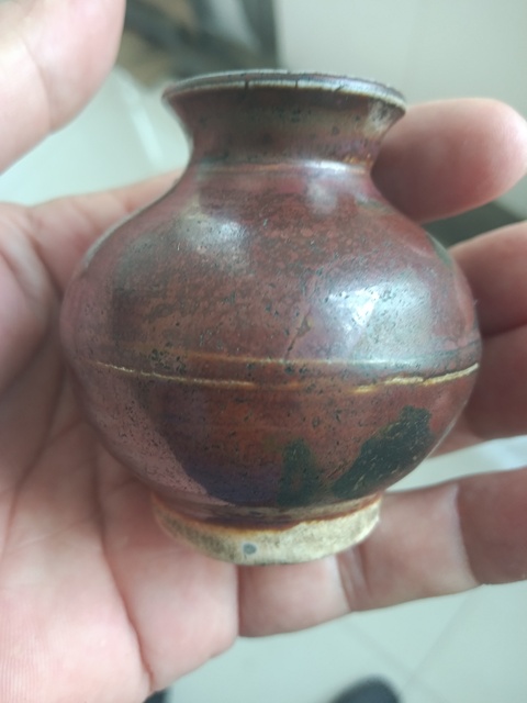 古玩陶瓷褐釉水盂真品鑒賞圖