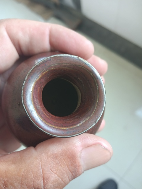 古玩陶瓷褐釉水盂真品鑒賞圖