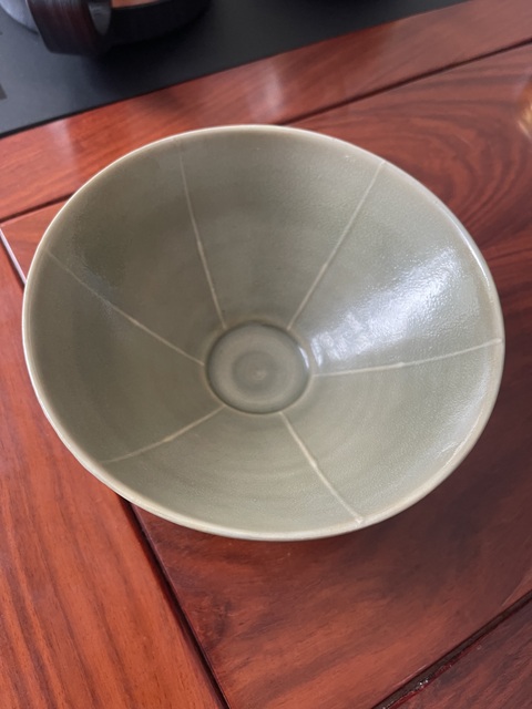 古玩陶瓷耀州窯六線大碗真品鑒賞圖