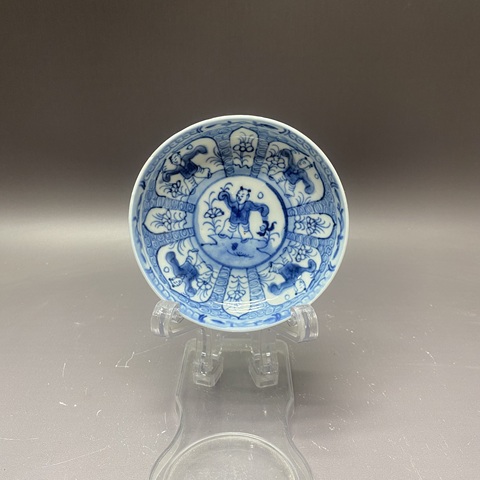 古玩陶瓷嬰戲紋青花盤真品鑒賞圖