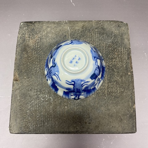 古玩陶瓷藏春亭三保造款青花人物杯真品鑒賞圖