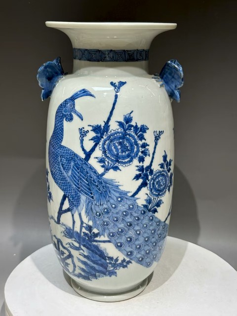 古玩陶瓷青花碟耳瓶真品鑒賞圖