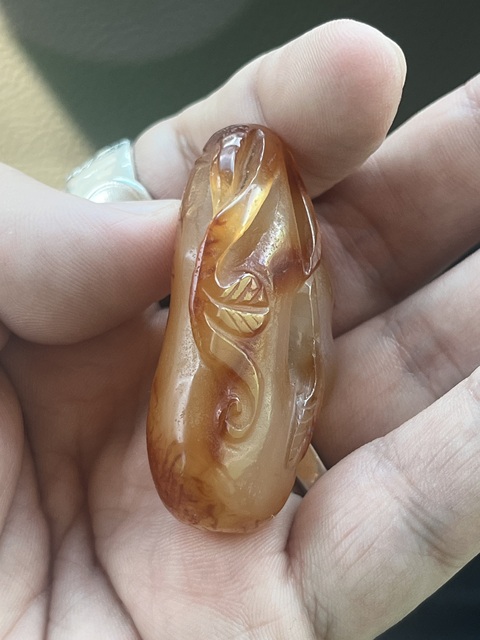 古玩玉器瑪瑙雕“瓜果墜”真品鑒賞圖