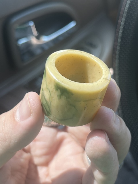 古玩玉器料器扳指真品鑒賞圖