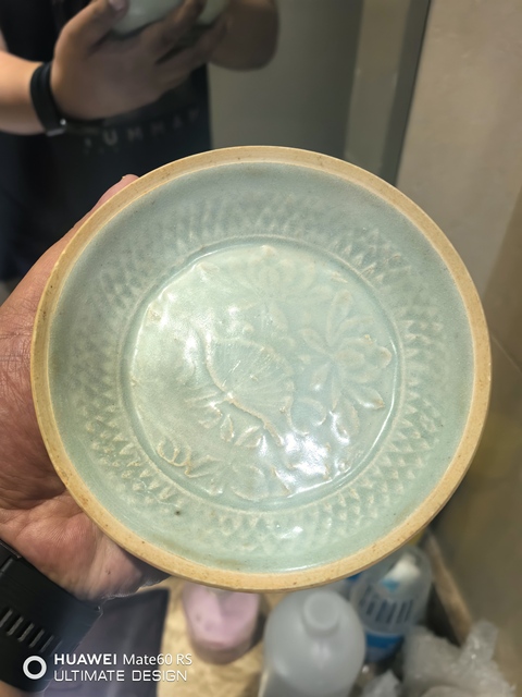 古玩陶瓷南宋湖田窯印花洗真品鑒賞圖