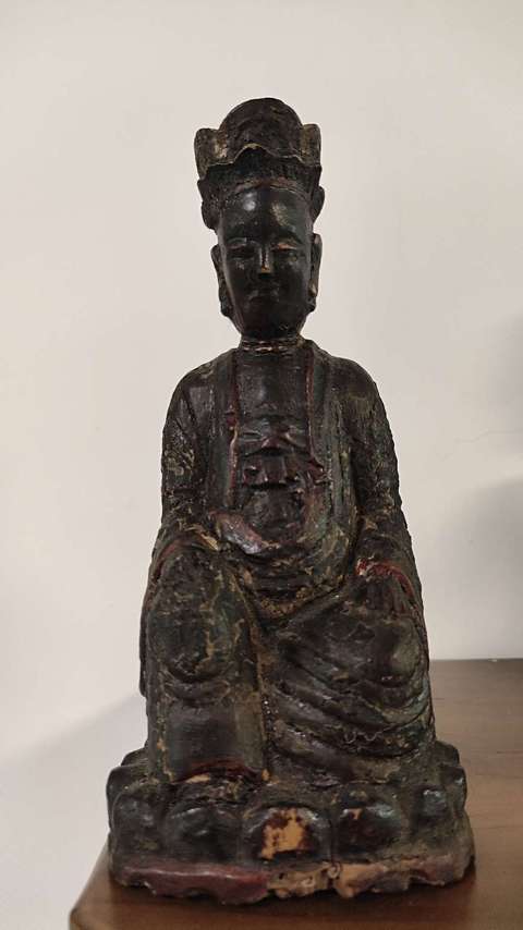 古玩雜項明代佛像自在觀音木雕造像拍賣，當前價格15000元