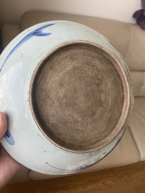 古玩陶瓷青花過墻龍紋盤真品鑒賞圖