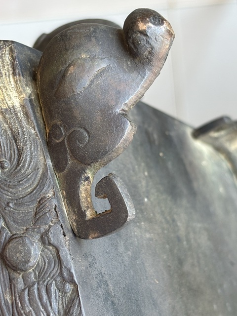 古玩銅器火缽盤真品鑒賞圖