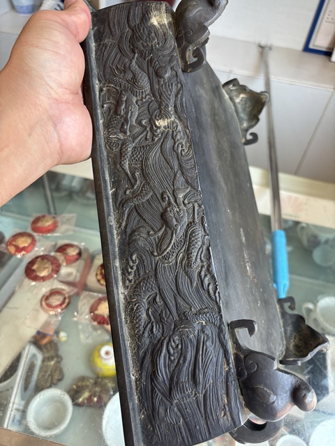 古玩銅器火缽盤真品鑒賞圖