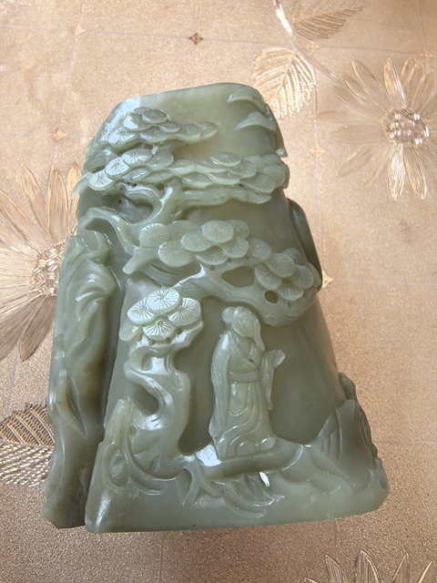 古玩玉器和田玉雕“人物故事”筆筒真品鑒賞圖