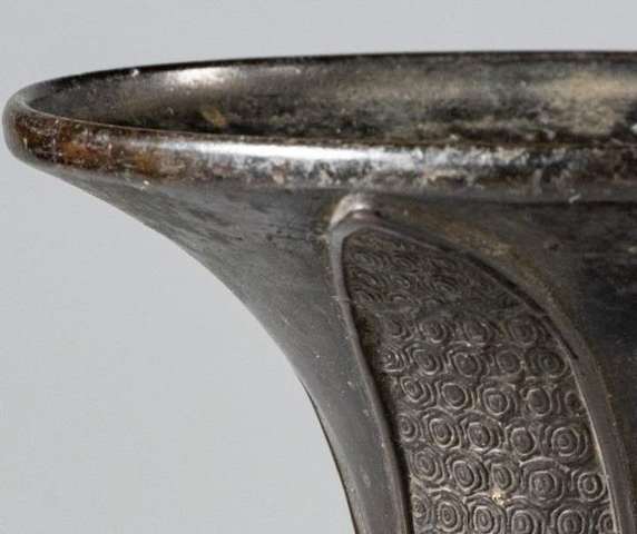 古玩銅器銅花觚真品鑒賞圖