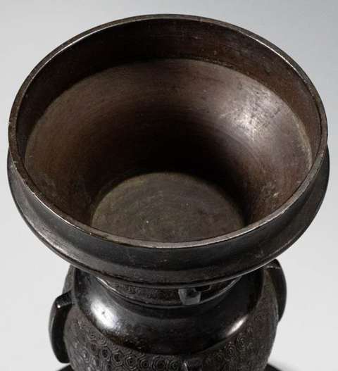 古玩銅器銅花觚真品鑒賞圖
