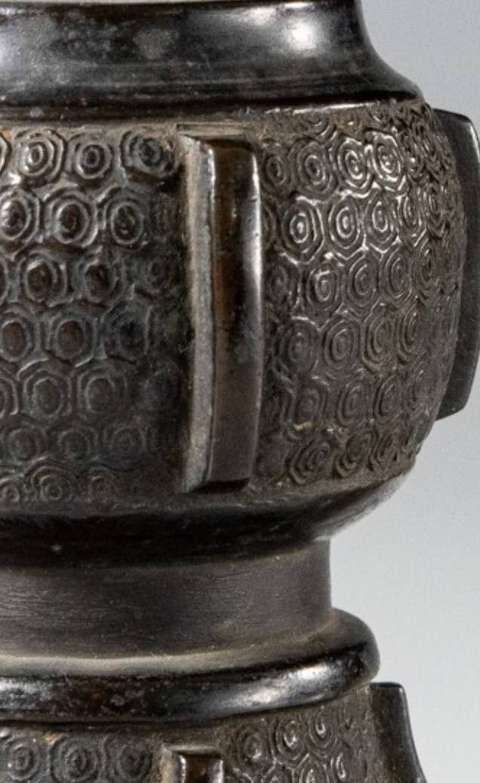 古玩銅器銅花觚真品鑒賞圖