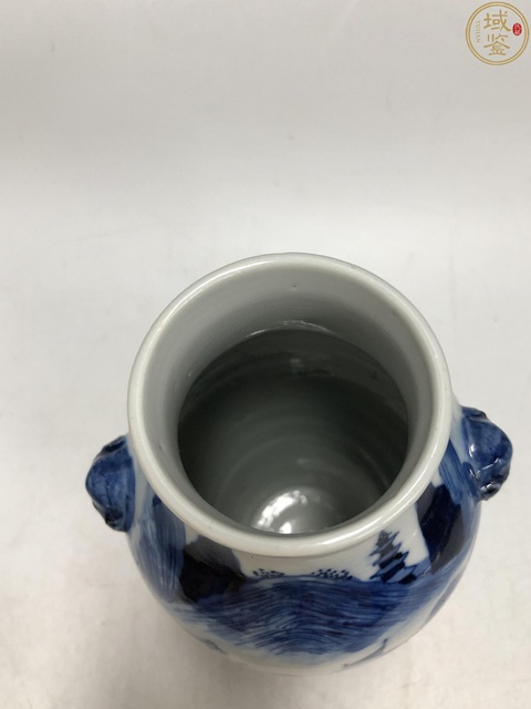 古玩陶瓷光緒·青花漁樵耕讀紋獸耳瓶拍賣，當前價格4600元