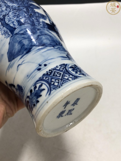 古玩陶瓷光緒·青花漁樵耕讀紋獸耳瓶拍賣，當前價格4600元