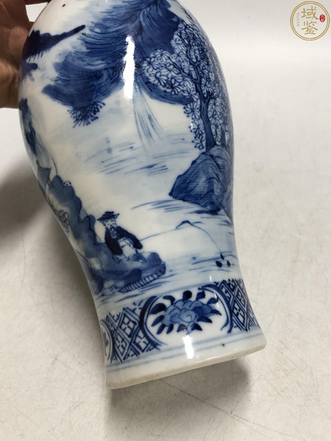 古玩陶瓷光緒·青花漁樵耕讀紋獸耳瓶拍賣，當前價格4600元