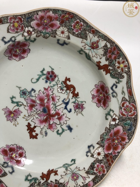 古玩陶瓷雍正·粉彩花卉紋花口盤拍賣,當前價格3500元