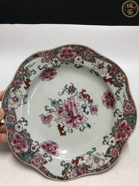 古玩陶瓷雍正·粉彩花卉紋花口盤拍賣,當前價格3500元