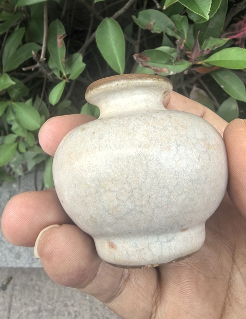 古玩陶瓷哥釉水盂真品鑒賞圖