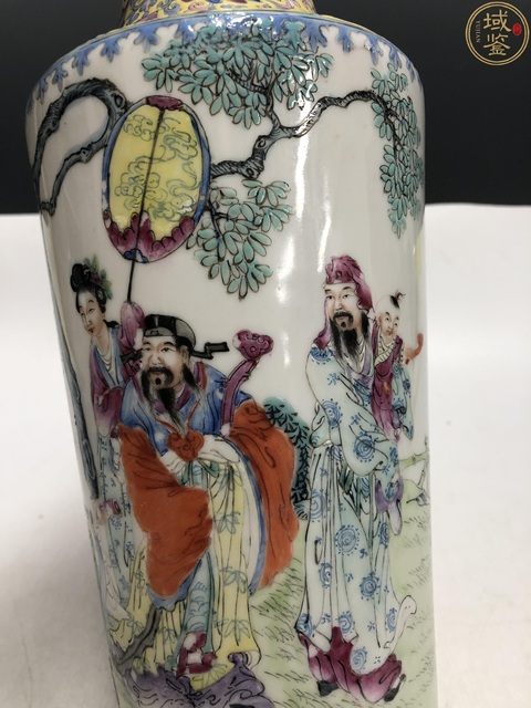 古玩陶瓷民國·洪憲年制款粉彩福祿壽三星人物紋棒槌瓶拍賣，當前價格12000元