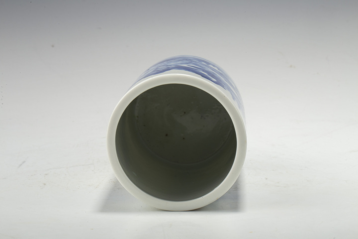 古玩陶瓷晚清·青花山水人物紋筆筒拍賣，當前價格7896元