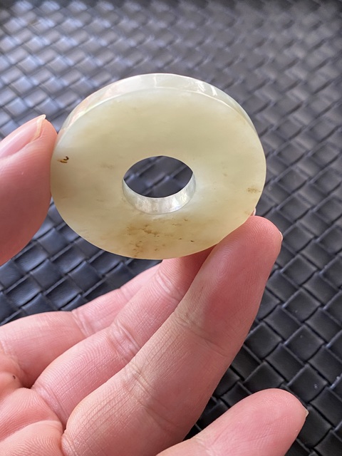 古玩玉器清代和田玉雕“素紋璧”拍賣，當前價格3500元