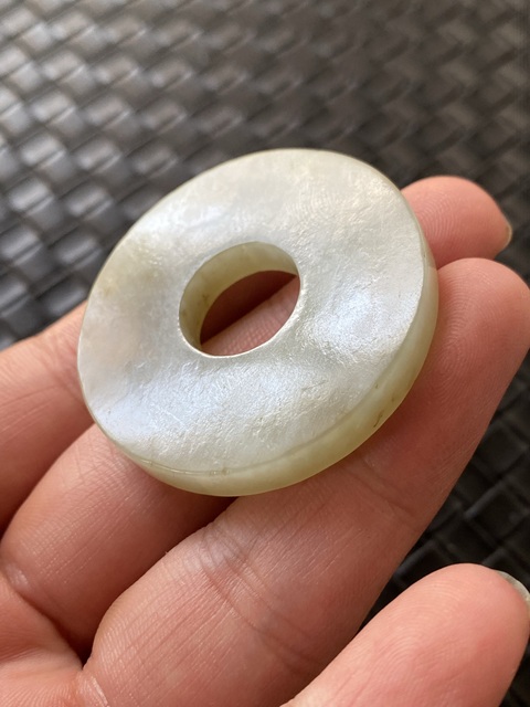 古玩玉器清代和田玉雕“素紋璧”拍賣，當前價格3500元