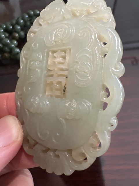 古玩玉器和田玉雕“福壽佩”真品鑒賞圖
