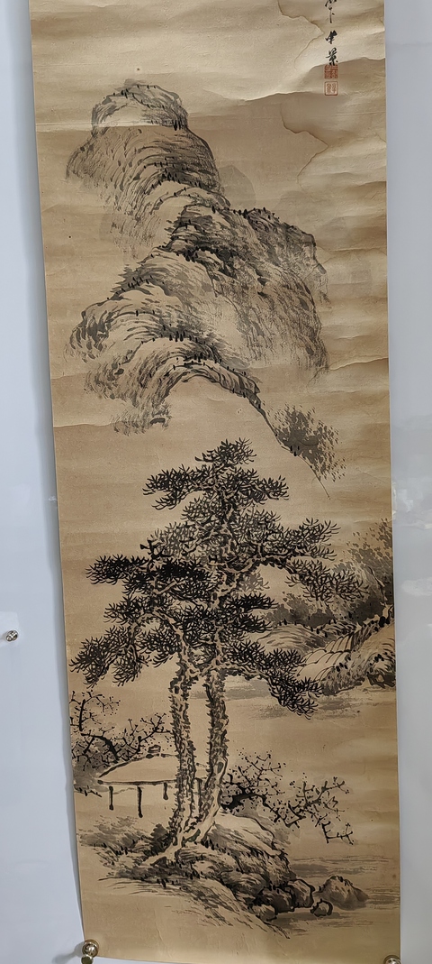 古玩字畫清代中期山水真品鑒賞圖