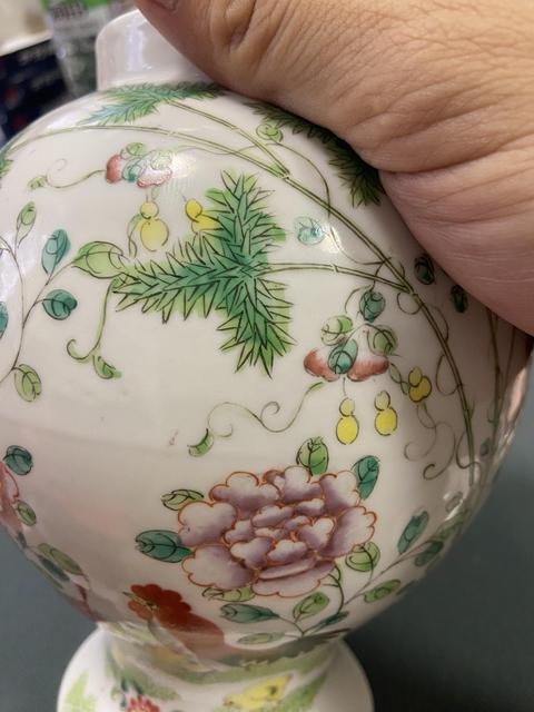 古玩陶瓷富貴大吉圖粉彩將軍罐真品鑒賞圖