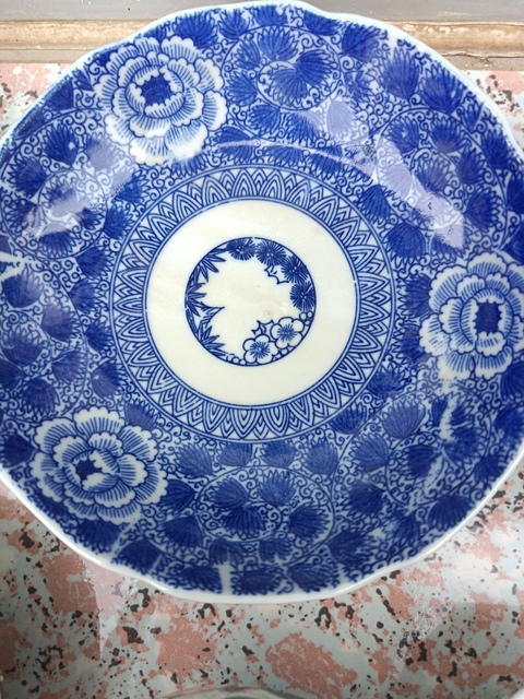 古玩陶瓷青花加彩描金盤(pán)真品鑒賞圖