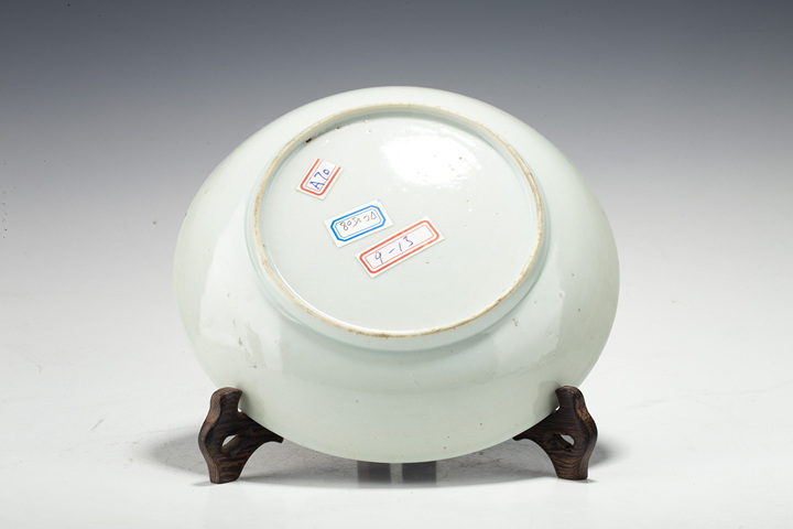 古玩陶瓷清中·青花山水樓閣紋盤真品鑒賞圖