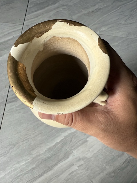古玩陶瓷白釉雙耳瓶真品鑒賞圖