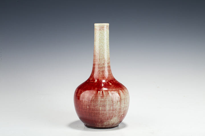 古玩陶瓷清晚·郎紅釉天球瓶真品鑒賞圖