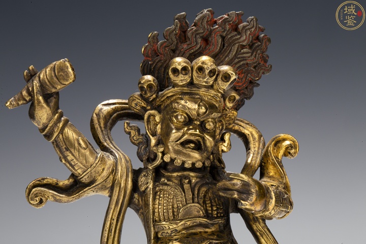 古玩銅器清中·銅鎏金金剛手菩薩造像真品鑒賞圖