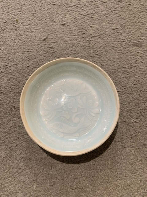 古玩陶瓷南宋青白瓷印魚紋洗真品鑒賞圖